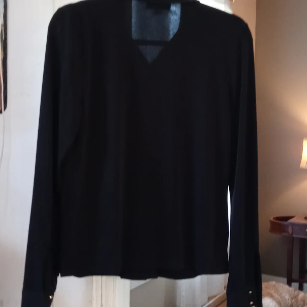 Calvin Klein Black Button down collard shirt Size PS - Picture 2 of 8